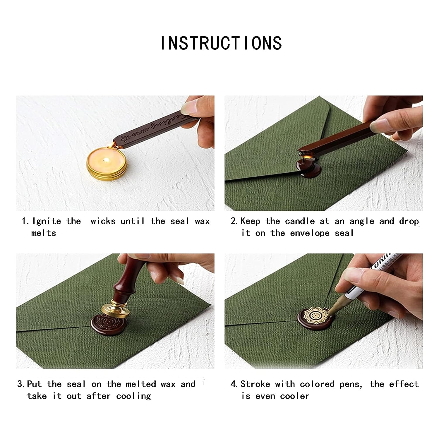 12 stks/zak Metallic Gemengde  - Wax Seal Stamp Set recensie en prijs